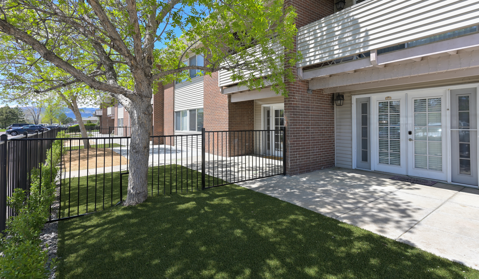 Private patio on select units